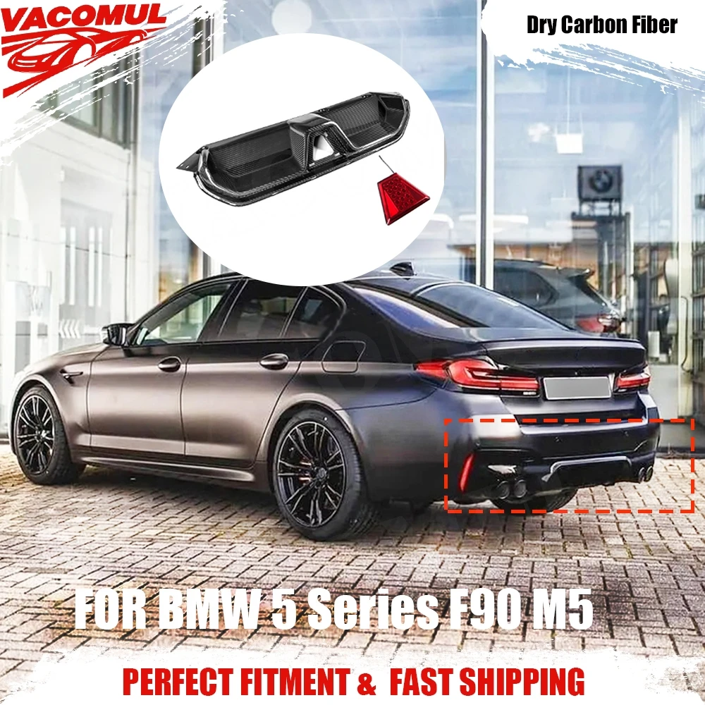 

VACOMUL Dry Carbon Fiber Rear Bumper Lip Diffuser For BMW 5 Series F90 M5 Competitive Style 2020+ FRP Rear Bumper Guard