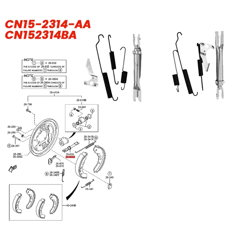 1 paio di kit di regolazione del gioco del pattino del freno dell\'auto CN15-2314-AA CN152314BA per Ford Fiesta 09-13 Mazda 07-12 riparazione del