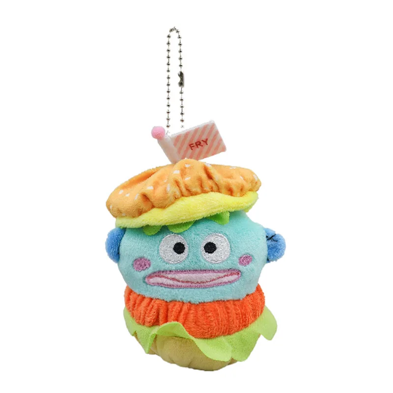 Sanrio Kawaii Hangyodon Cartoon Hamburger Ice Cream Plush Toys Bag Pendant Decoration Keychain Friends Holiday Peripheral Gifts