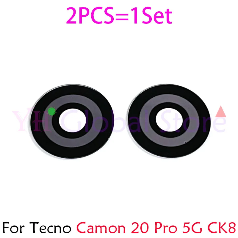 1Set For Tecno Camon 20 CK6n CK6 / 20 Pro CK7n CK7 / 20 Pro 5G CK8n CK8 Back Rear Camera Lens Glass Cover With Adhesive Sticker