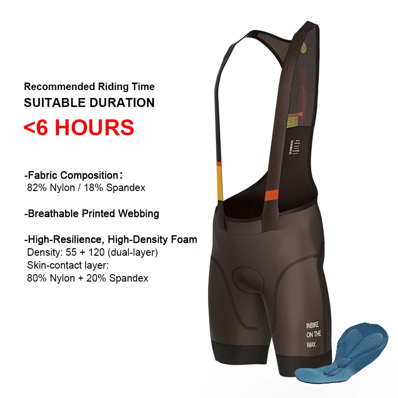 INBIKE Herren MTB Radfahren Trägerhose Fahrrad Reithose Mann Professionelle Fahrradshorts für Männer Rennrad Mountainbike Kleidung