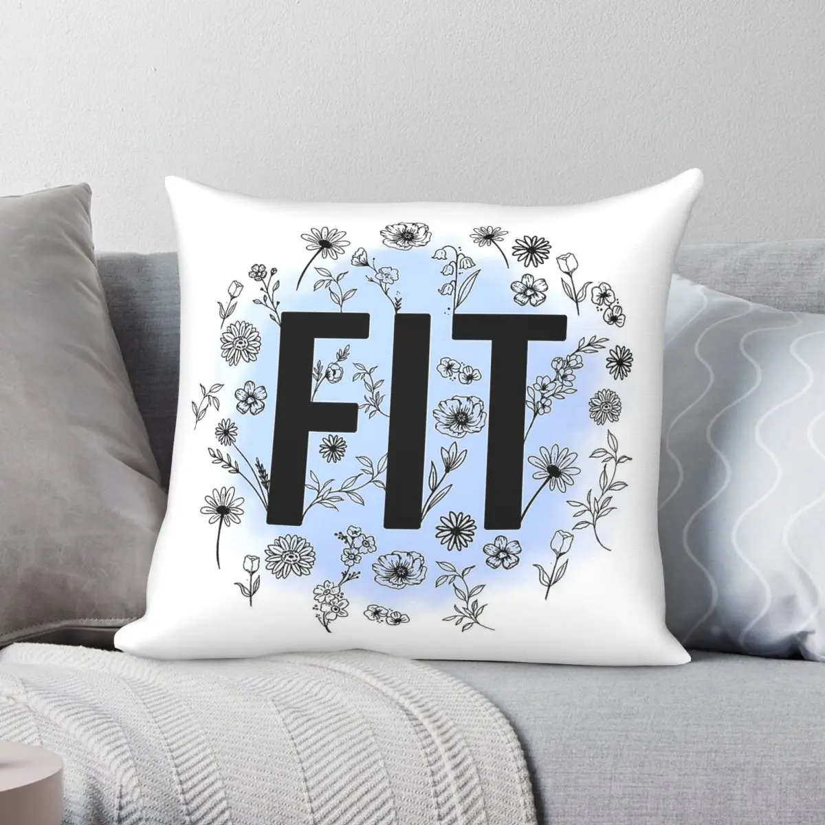 Blue Fit Fashion Institute Of Technology Pillowcase Polyester Linen Velvet Pattern Zip Decor Throw Pillow Case Bed Cushion Cover
