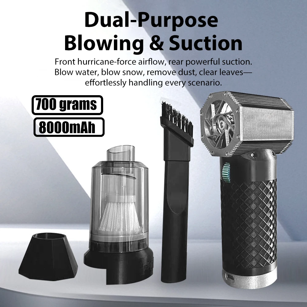 

Мощный тяговый пневматический пистолет 700 г, вентилятор для листьев, беспроводной сверхмощный турбореактивный вентилятор, вентилятор с батарейным питанием, перезаряжаемый вентилятор