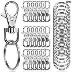 20pcs swivel lobster clasp with key ring 10pcs key chain 10pcs key ring decoration DIY crafts 35mm/1.38inches