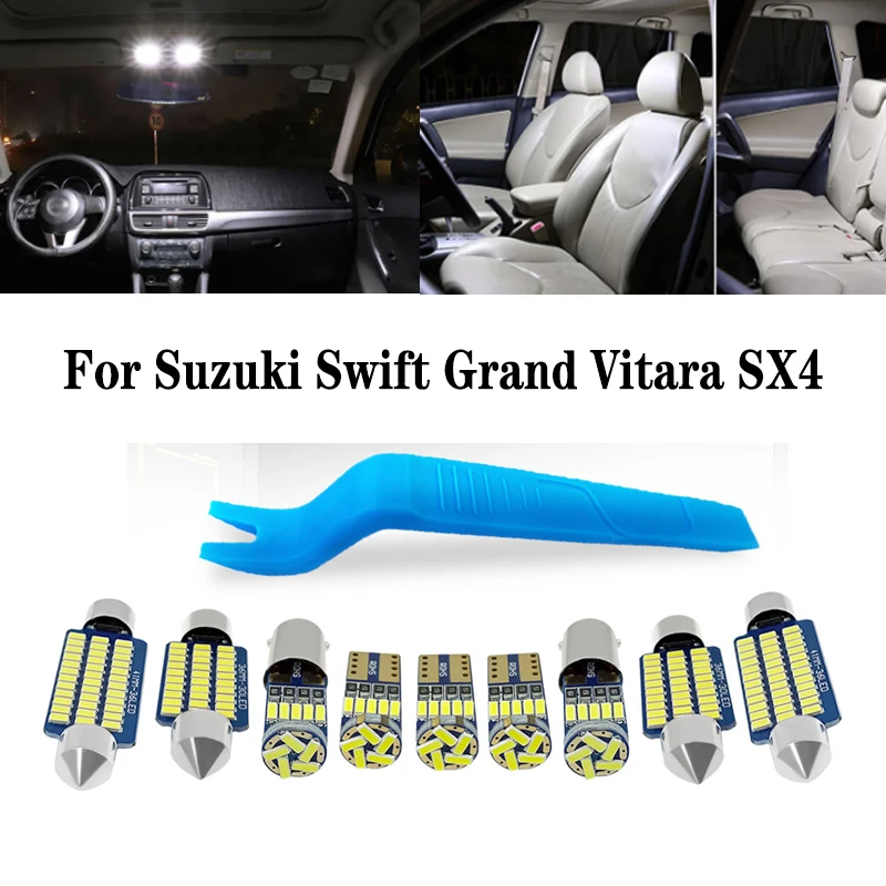 For Suzuki Swift Grand Vitara SX4 S-Cross Baleno Jimny Ignis ACROSS Swace Kizashi Ciaz Dzire Car LED Interior Light Canbus Kit