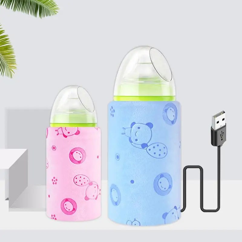 Draagbare melkverwarmer USB-fles Verwarmde hoes Isolatiehoes Snelle verwarming Hoes Reizen Zuigfles Warmtehouder Babymelk