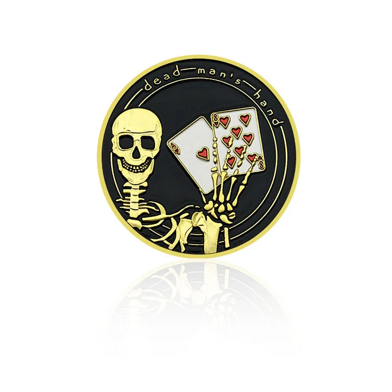 Skeleton Style Playing Cards, Chip Coins, Gold-Plated Commemorative Coins, Commemorative Medals, Creative Gifts