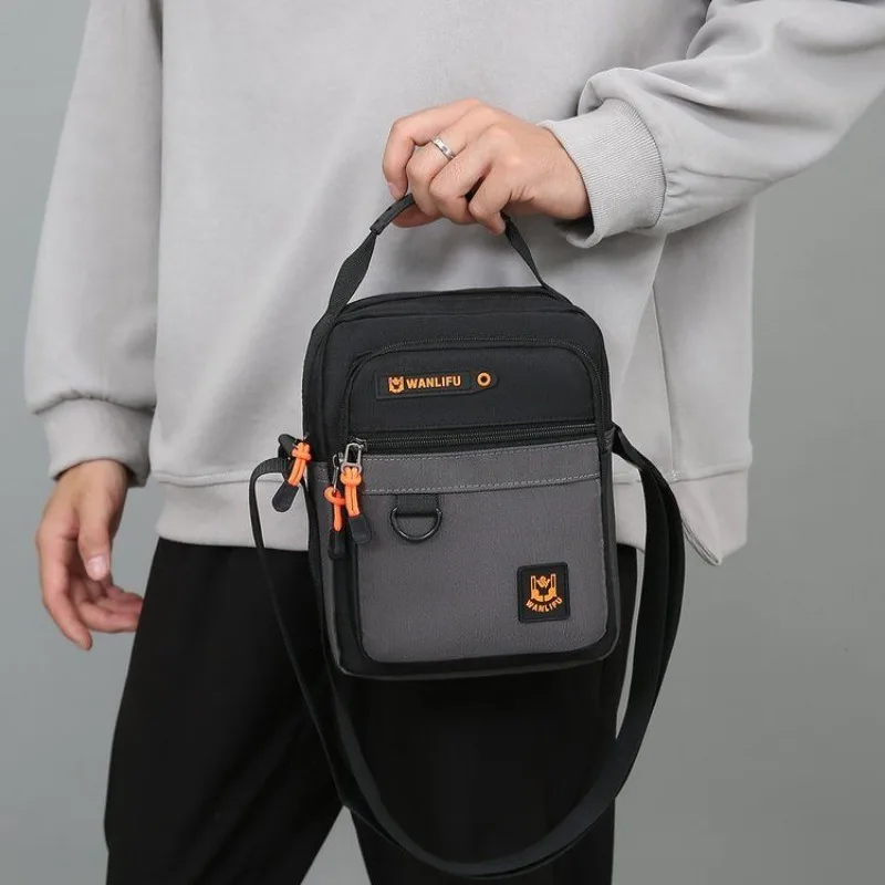 

Fashion Shoulder Bag Men New Leisure Outdoor Sport Backpack Vertical Crossbody Bag Travel Casual Multifunction Multi-pocket Bag