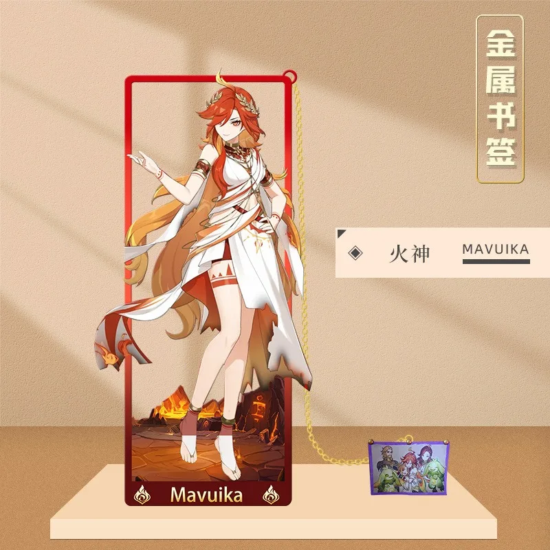 Genshin Impact Mavuika Kinich Mualani Metal Hollow Bookmark 8.5x3.5cm Tassel Bookmark for Book Cosplay Badge Props Fashion – Detail 2