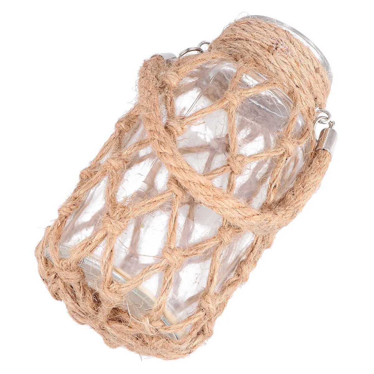 Chic Rope Detail Glass Terrarium Vase for Fresh Dried Flowers Hydroponics Planter Green Plant Container Artistic Home Office