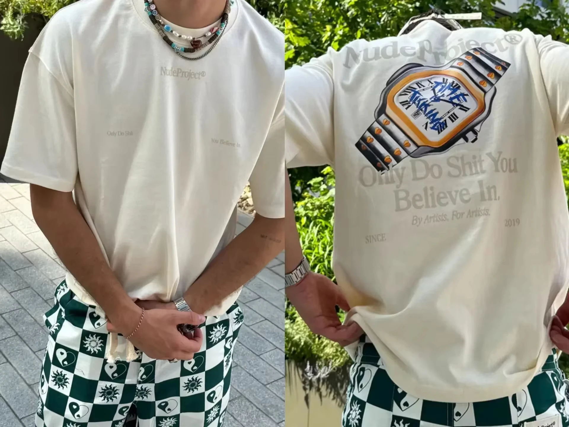 

A Popular Spanish Brand Printed Loose and Comfortable Pure Cotton Breathable T-shirts for New Men and Women in Summer in Europe