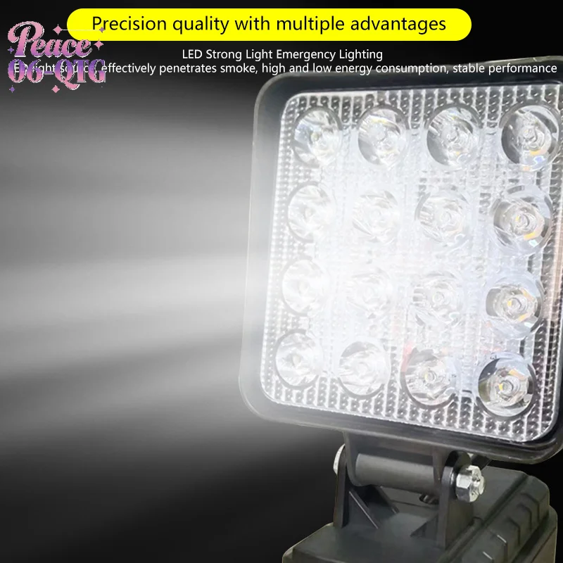 

Новый светодиодный светильник для батареи 4 дюйма, портативный прожектор, беспроводной, для работы на открытом воздухе, для рыбалки, ручной аварийный инструмент, без батареи, без USB