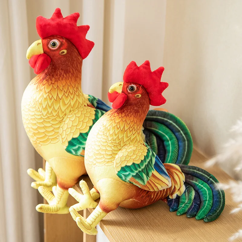 Realistic Rooster Chicken Plush Toys Stuffed Animals Plush Doll Kawaii Cock Toy for Gifts Hug Toys Lovely Room Decoration Toy