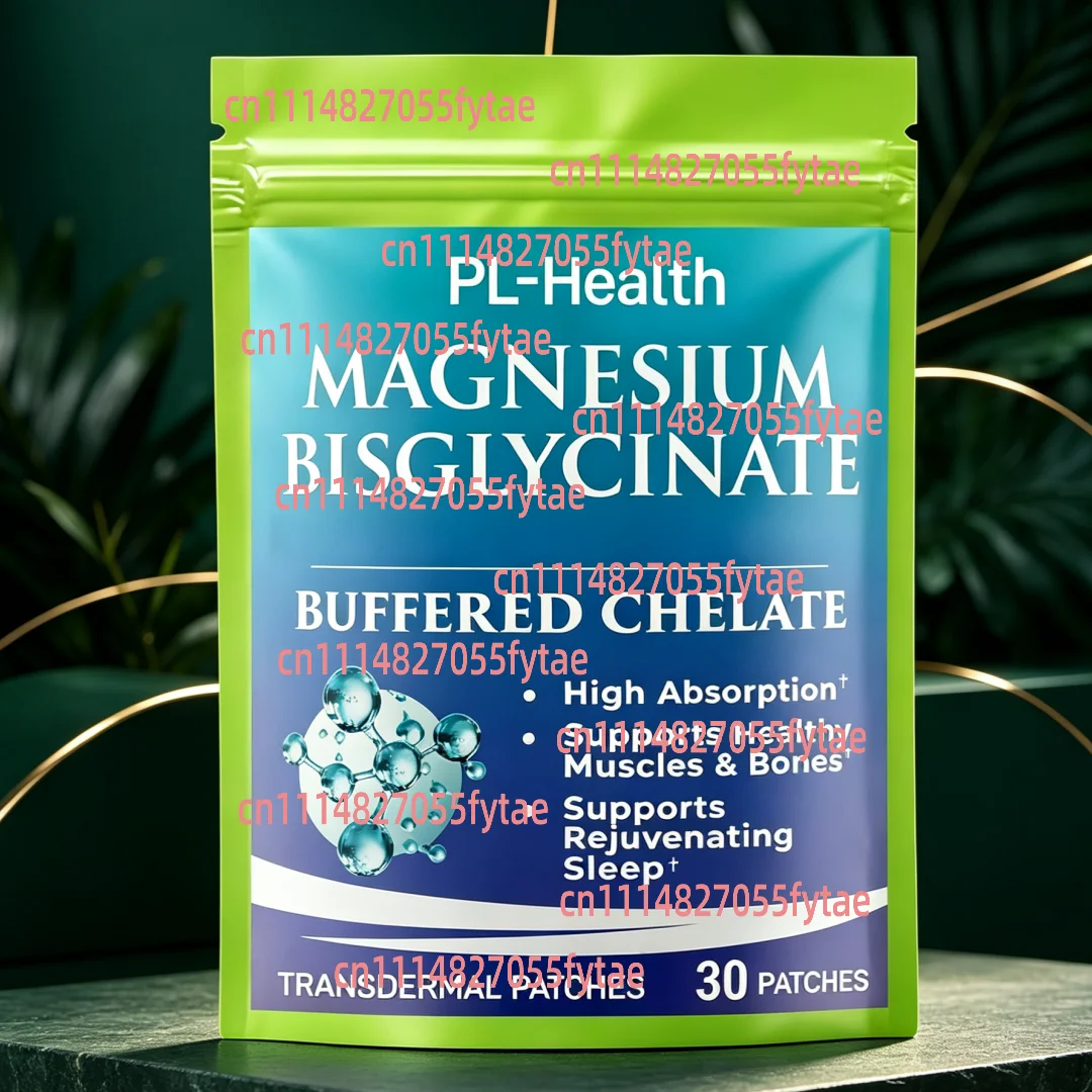30 Patches Magnesium Bisglycinate Transdermal Patches Pure Chelated Formula Maximum Absorption, Muscle Cramp Relief