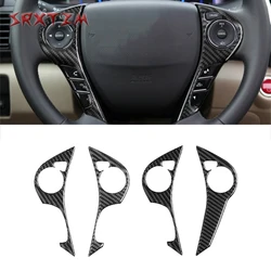 Car Interior Accessories Carbon Fiber Steering Wheel Buttons Frame Cover Stickers For Honda Accord 2013-2017 Car Styling