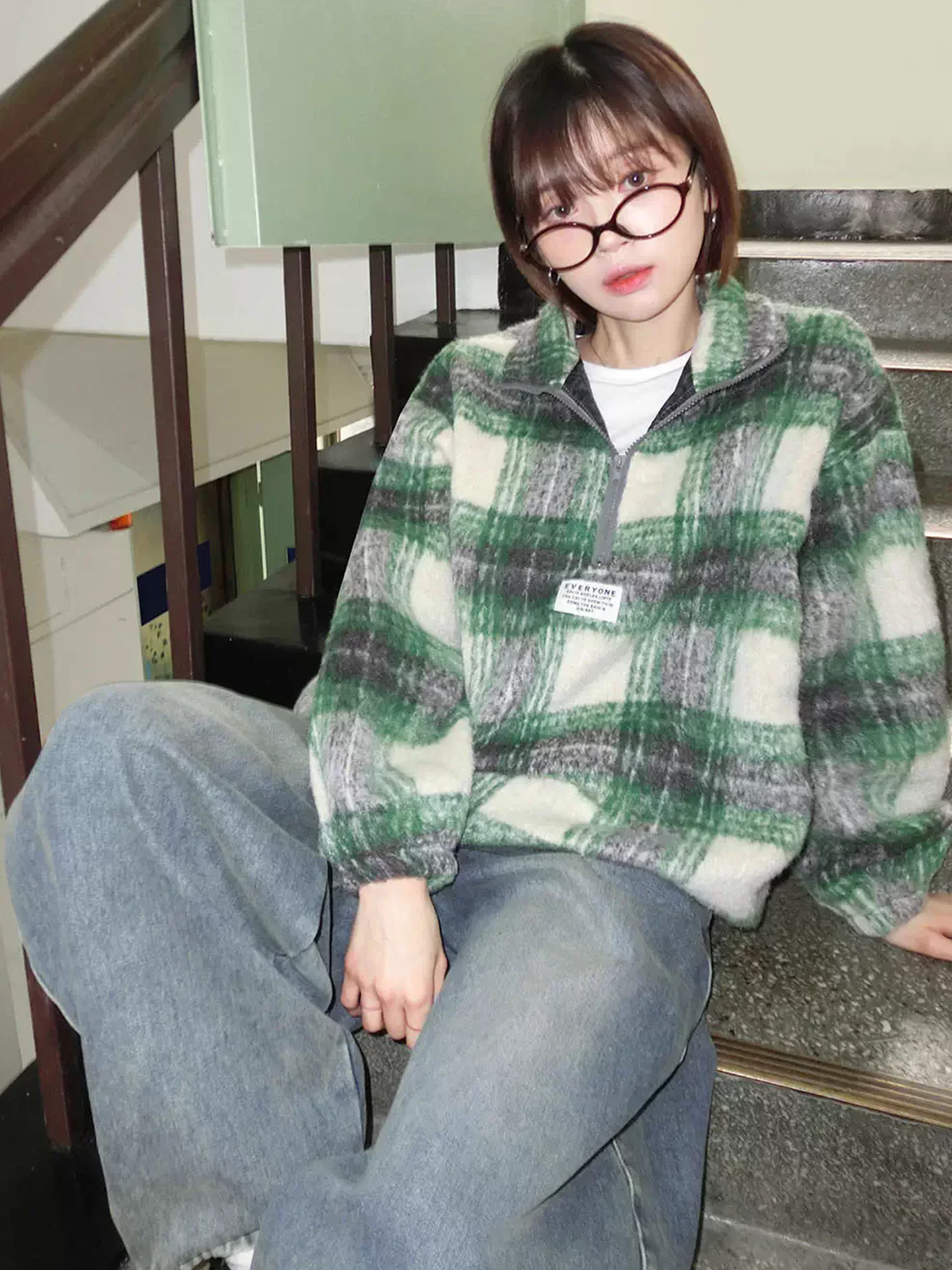 الرجعية اللون بلو منقوشة هوديي Jaet المرأة شتاء جديد f البريدي Dstring المخملية irt عارضة مريحة فضفاضة تناسب