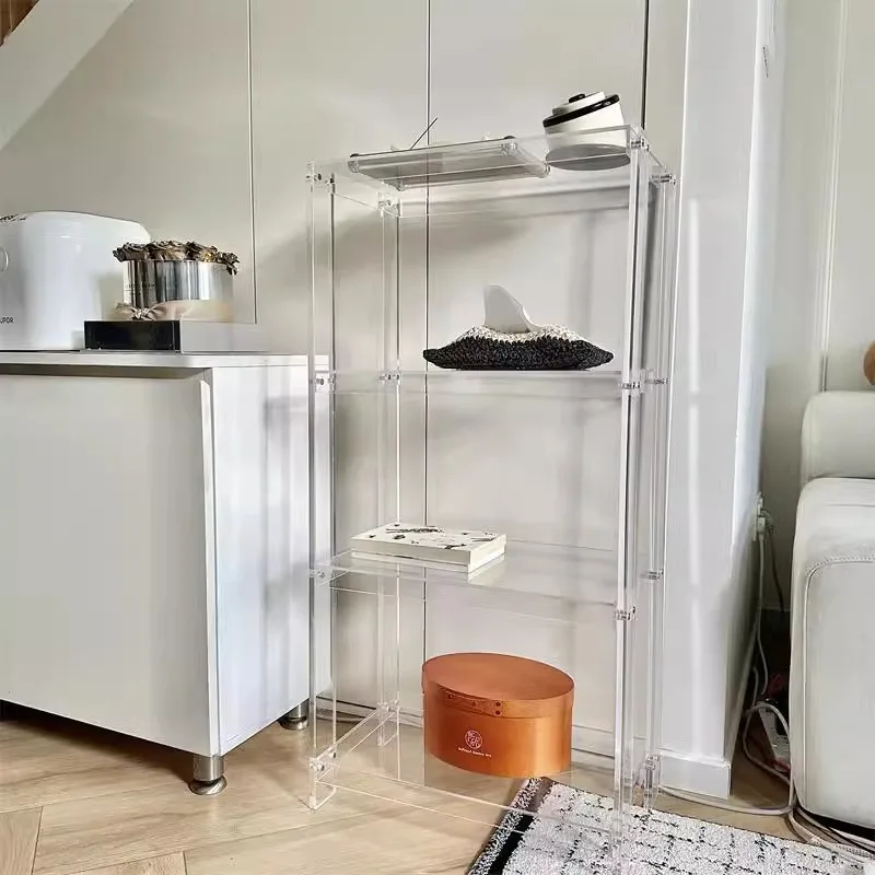 Acrylregal Badezimmer Badezimmerregal transparenter Boden mehrschichtiges Lagerregal Display Wohnzimmer Schlafzimmer Bücherregal