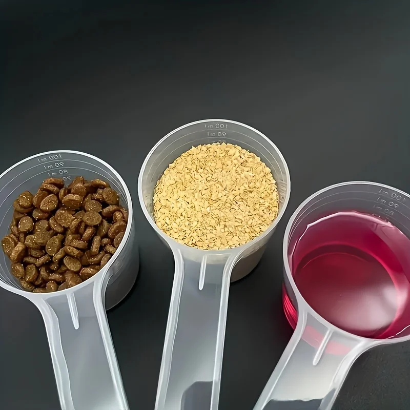 1 piece of transparent pet feeding spoon, plastic dog and ca