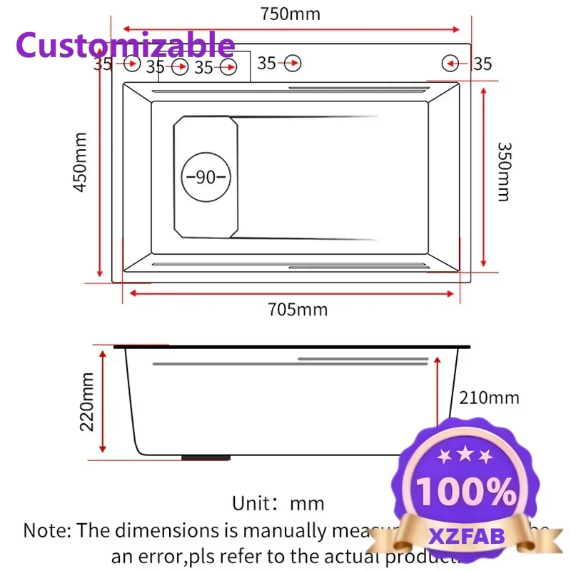 Factory Direct 2026 High Quality Kitchen Sink With Faucet Stainless Steel Large Single Slot Gun Grey Left Drain Wash Basin With
