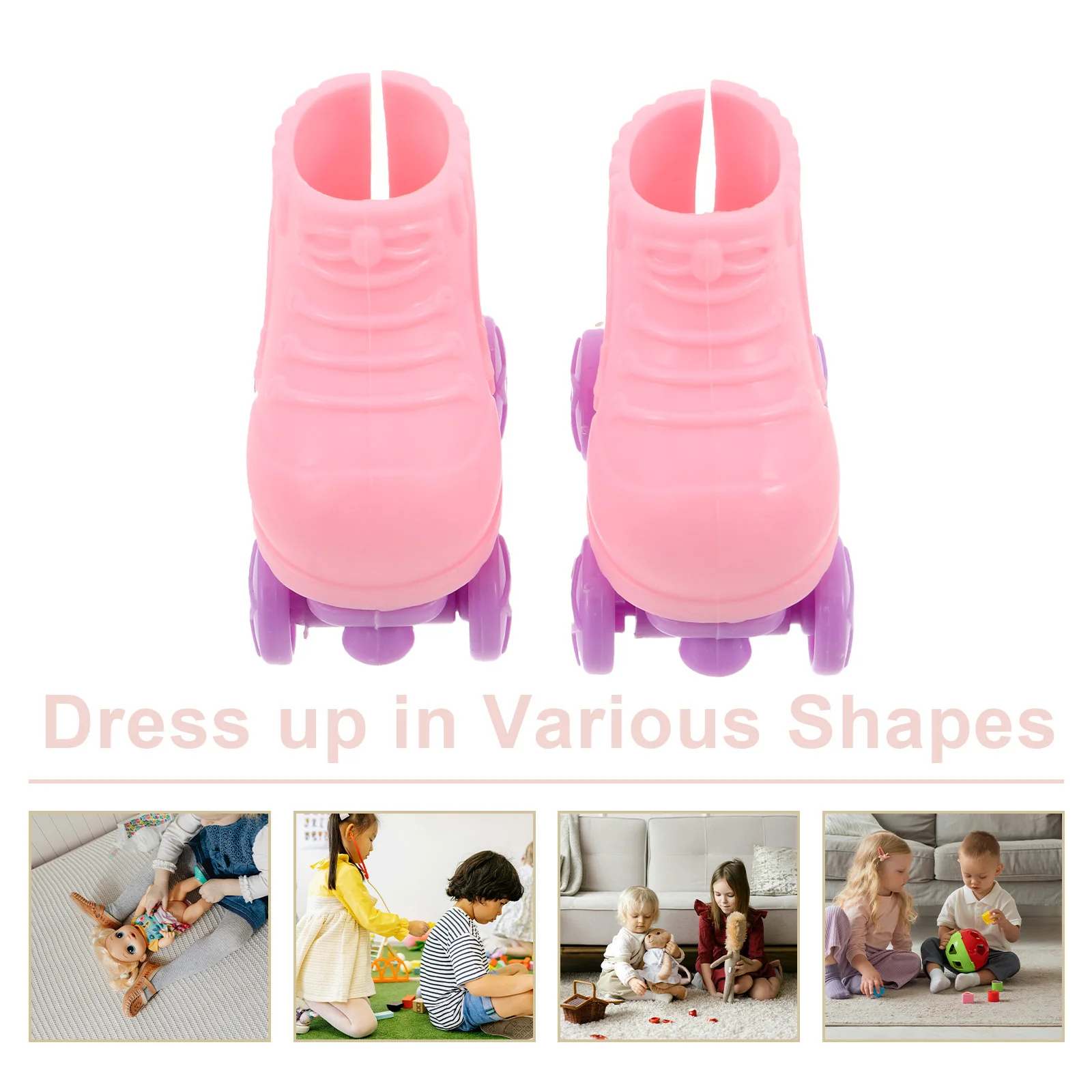 3 paires de Mini patins, chaussures de Simulation, décors, patins à roulettes réalistes pour maison de poupée Miniature, accessoires de petite maison, chaussures de jouet miniatures