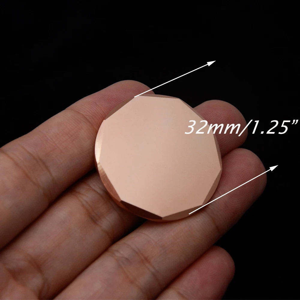 حواف معدنية مطحونة بجوانب متعددة ، فراغات عملات معدنية ، علامات حفر على كرات الجولف من النحاس ، سميكة ، 5 من 50