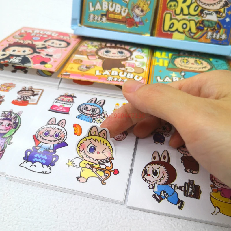 Labubu cloth stickers, popular on the internet, cute cartoon stickers, material stickers, new cute stickers for foreign trade