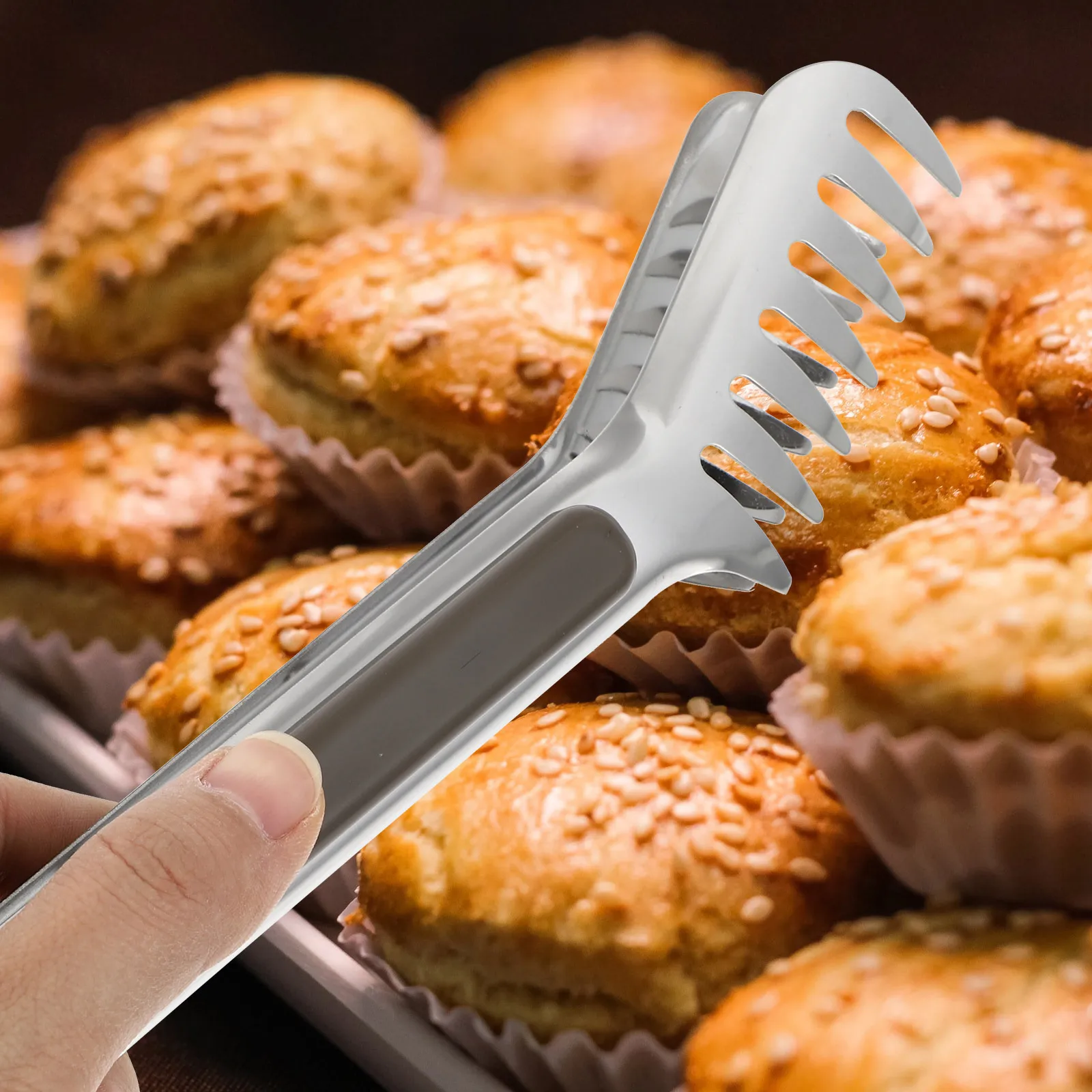 

1Pcs Barbecue Clamp Stainless Steel Pasta Clip Easy Clean Waterproof Tongs for Home Party Camping Cooking Silver