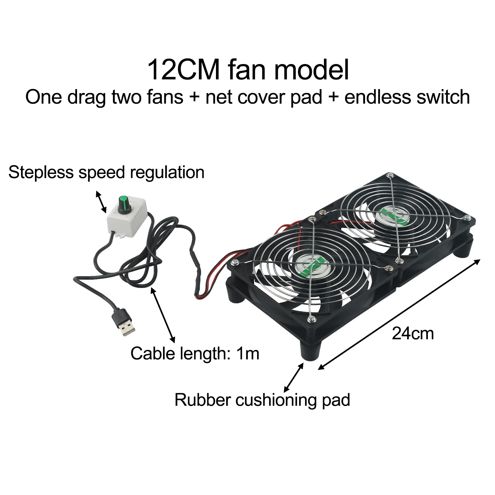 5V Cooling Fan Silent High Speed Fan Home Use Indoor Use Oil Motor USB Powered Mesh Pad 3000 RPM Rotation Speed