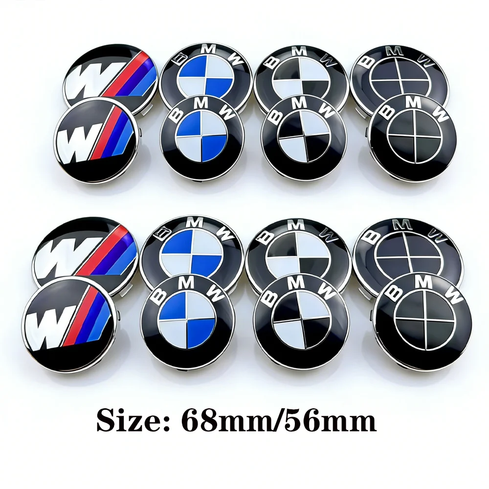 

4Pcs 68mm 56MM Car Wheel Center Hub Cap Car Accessories For BMW E87 M Performance E36 E46 E60 E90 E91 E92 E93 Sticker