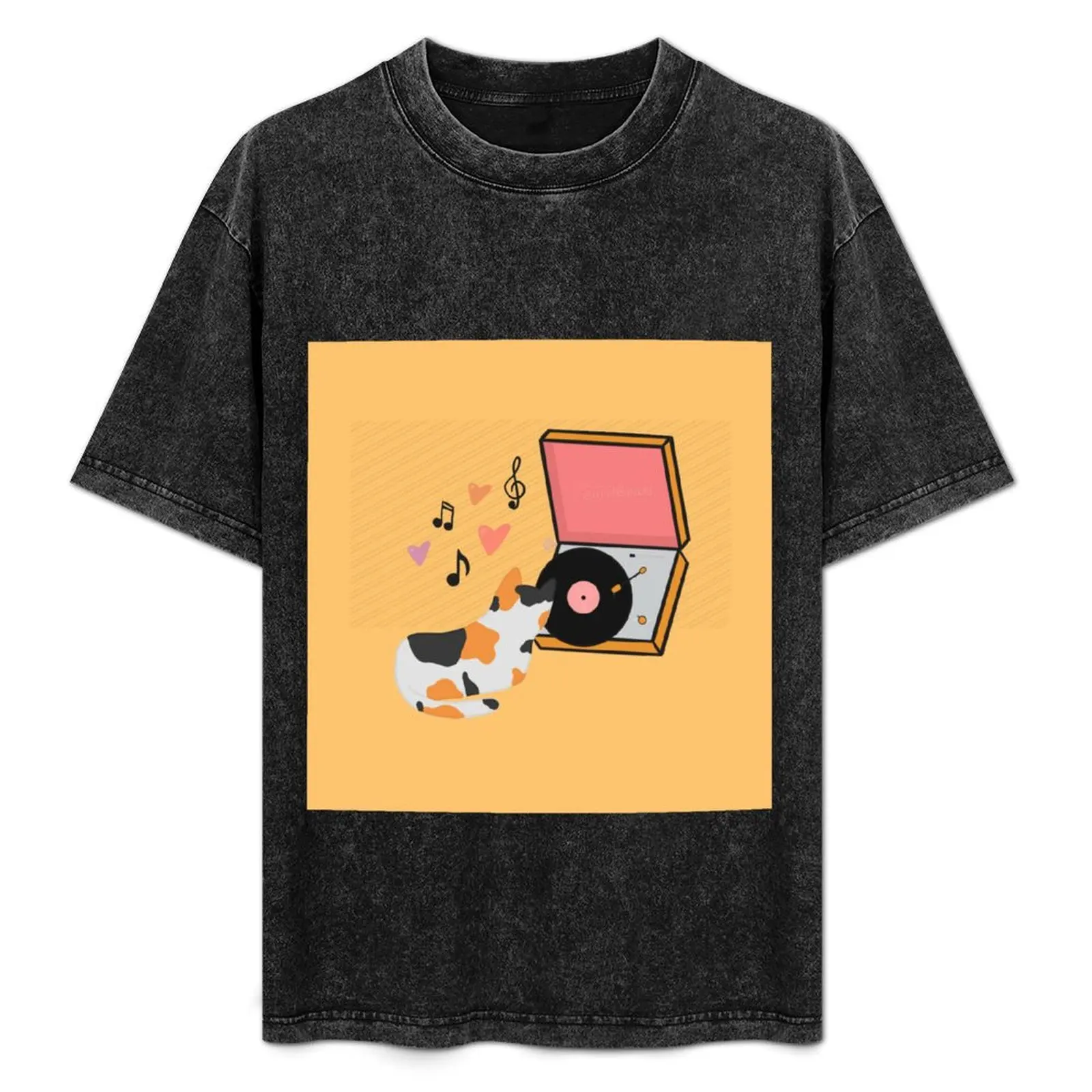 

Винтажная футболка с изображением кошки, летняя повседневная футболка больших размеров