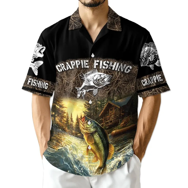 

Men's Tropical Fish Print Hawaiian Shirt Short Sleeve Underwater World Graphic Casual Beach Shirt for Summer Vacation