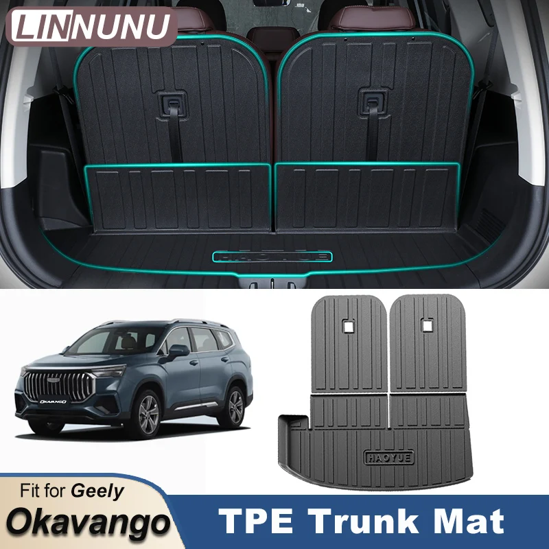 

LINNUNU для Geely Okavango Haoyue L задний коврик в багажник TPE полное покрытие крышка багажника спинка сиденья защитная накладка грузовой вкладыш антигрязный