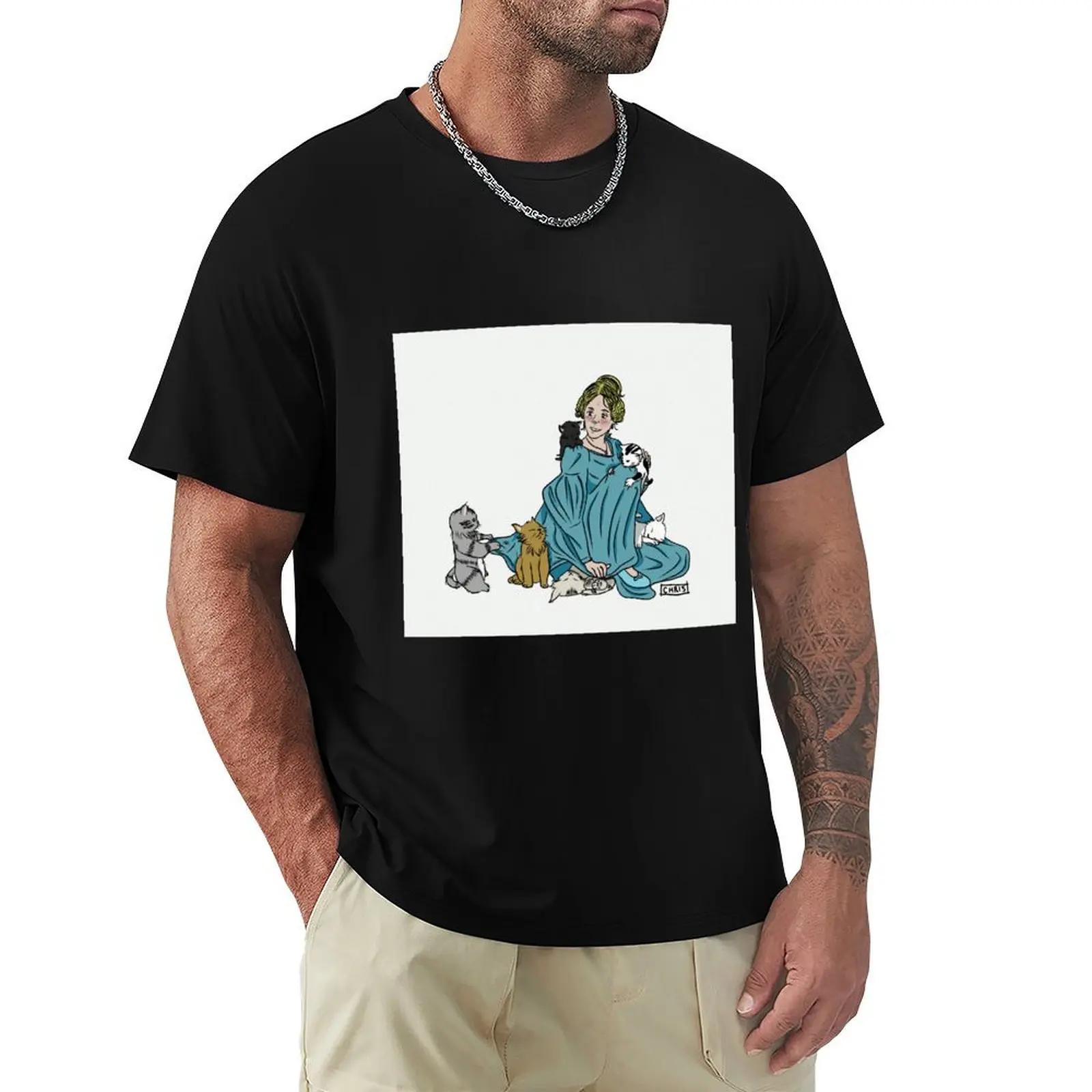 

Ann Walker with cats T-Shirt shirts graphic tees shirts graphic tee cotton graphic tees t shirts for men