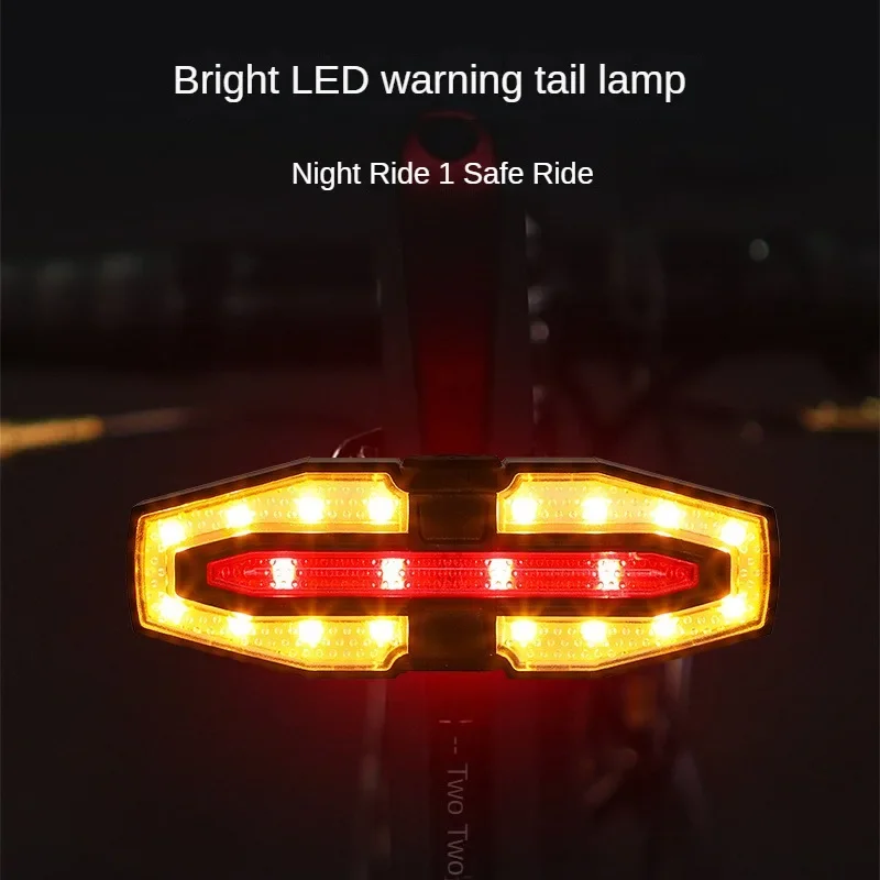 Wireless Bike Taillight with Turn Signals Type C Rechargeable Bicycle Rear Light Remote Control Safety Lantern for Night Cycling