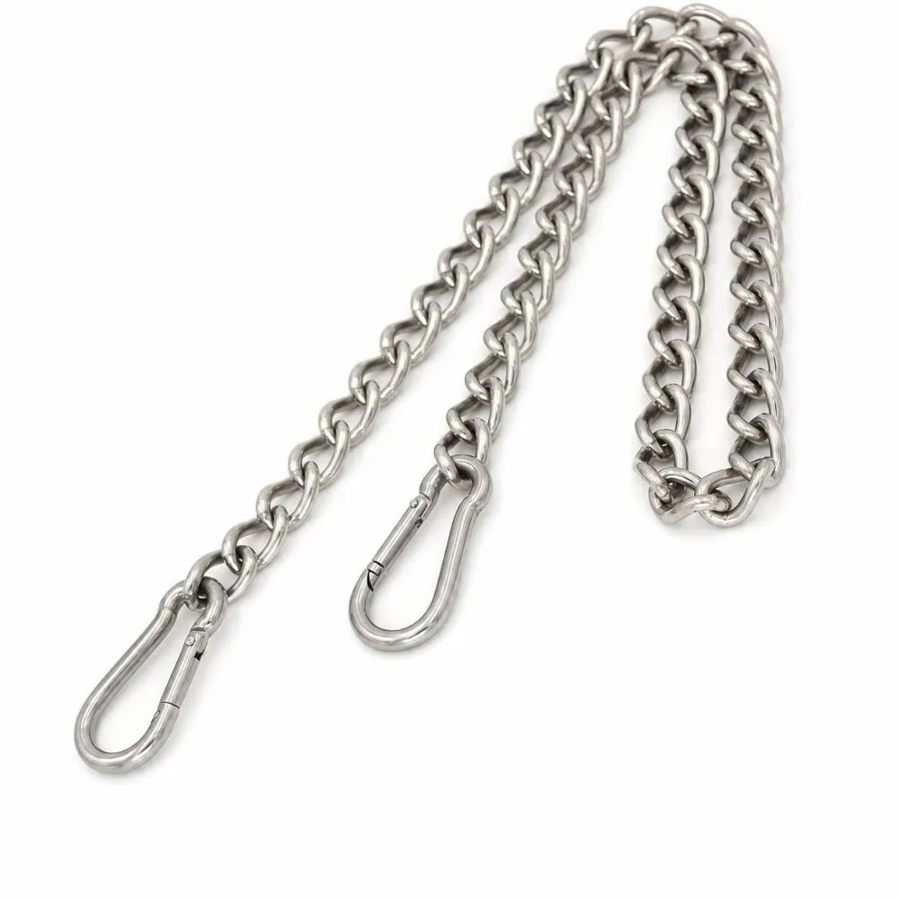 304 Stainless Steel Hanging Chair Chain 3.5mm 40/50/100cm Dog Chain Leash Welded Chain Link Carabiner Hook Chain Extension Link