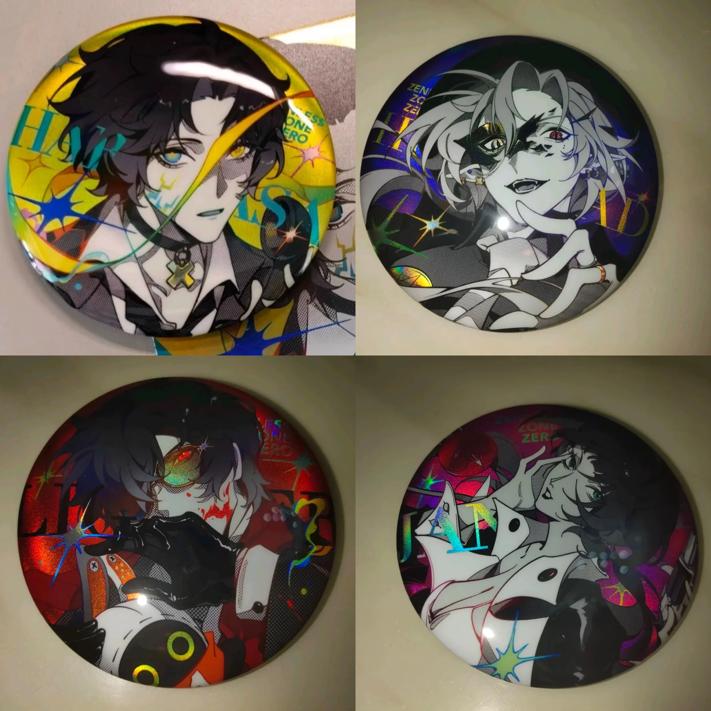 

Juequ Zero Surrounding Hugo Wright Light Feather Easy and Simple Double Flash Bar 58MM Badge Gift to Friend Makou Tin Valley