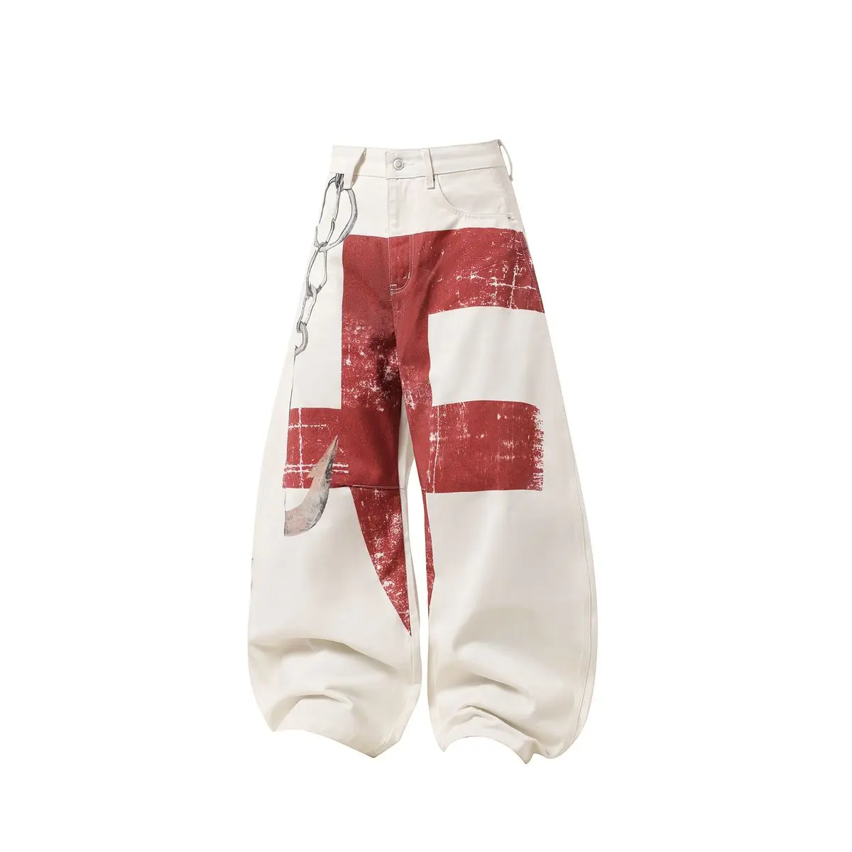 

Винтажные джинсы-багги с граффити-принтом для женщин, весна 2026, в стиле Харадзюку Y2K, широкие джинсовые брюки, уличная одежда, оверсайз, 2000-е, 90-е годы