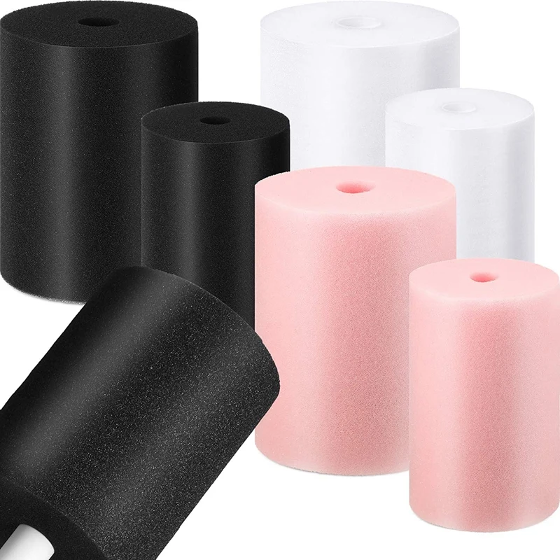 6 Pcs Cup Turner Foam Tumbler Inserts For 3/4 Inch PVC Pipe Tumbler 10 Oz To 40 Oz Tumblers Crafting (Black/White/Pink)