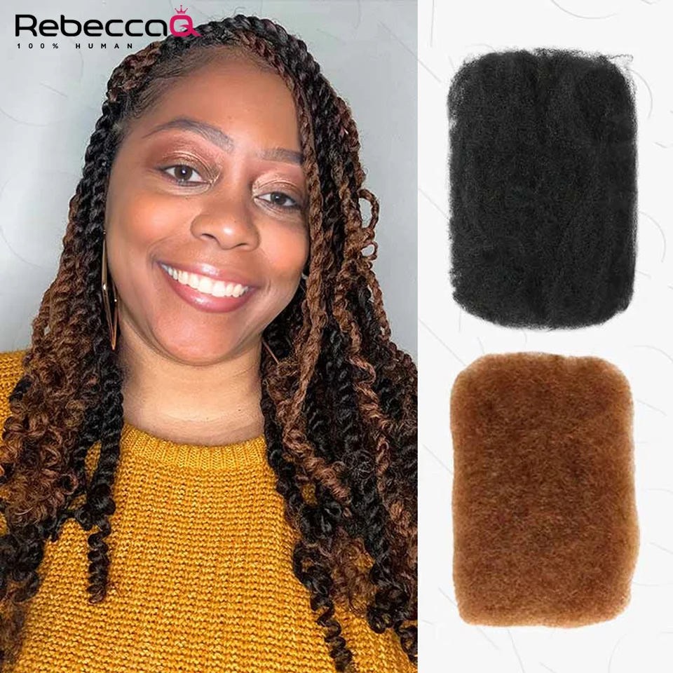 Remy cabelo peruano, cabelo humano, sem apego, afro, excêntrico, encaracolado, remy, virgem, com tranças marrons, qvr 30 #