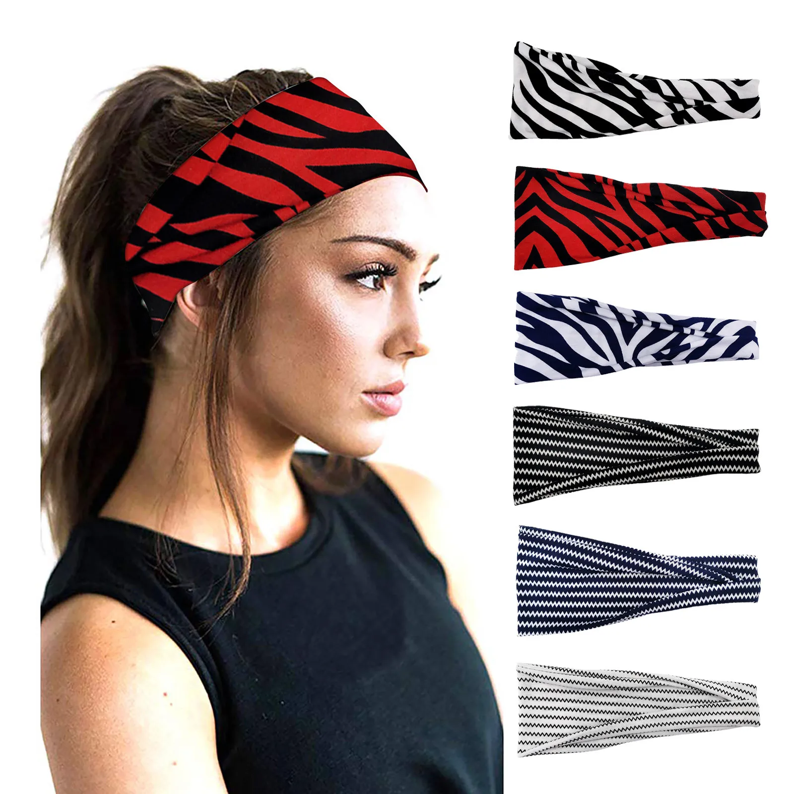 Women Bohemian Sports Headband Sweat-absorbent Antiperspirant Belt Yoga Headband Outdoor Sport Sweat Absorbing Headwrap 2023