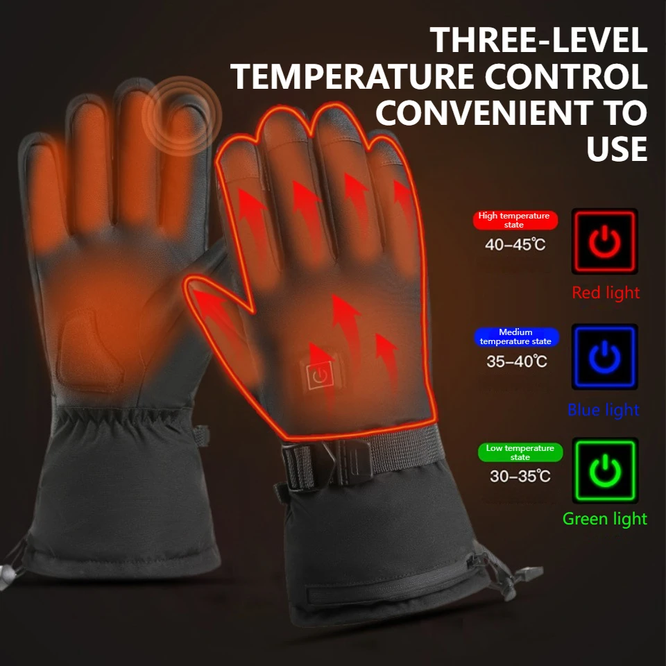 KoKossi Winter Heating Warm Gloves Skiing Outdoor Sports Cycling Windproof Touch Screen Waterproof Coldproof Non-slip Gloves