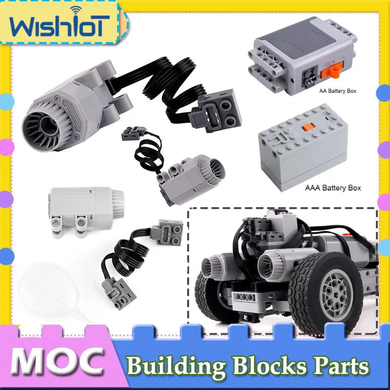 Modified Spray Smoke Electric Exhaust MOC Blocks Parts Assembled Technical PF Bricks For Sports Car Model DIY Toys Accessories