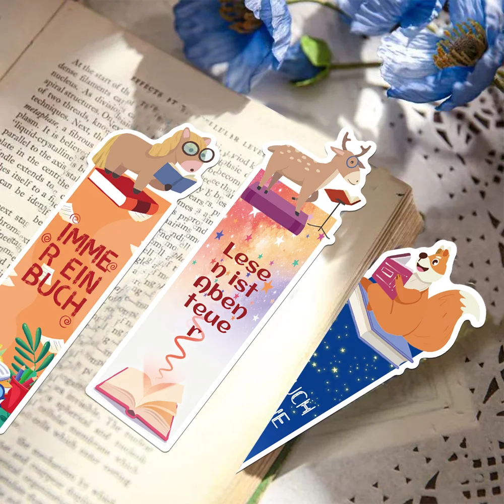 30pcs German Animal Bookmark Set for Students Reading Page Markers for Books Paper Cards for Decorating DIY Gift Message Cards