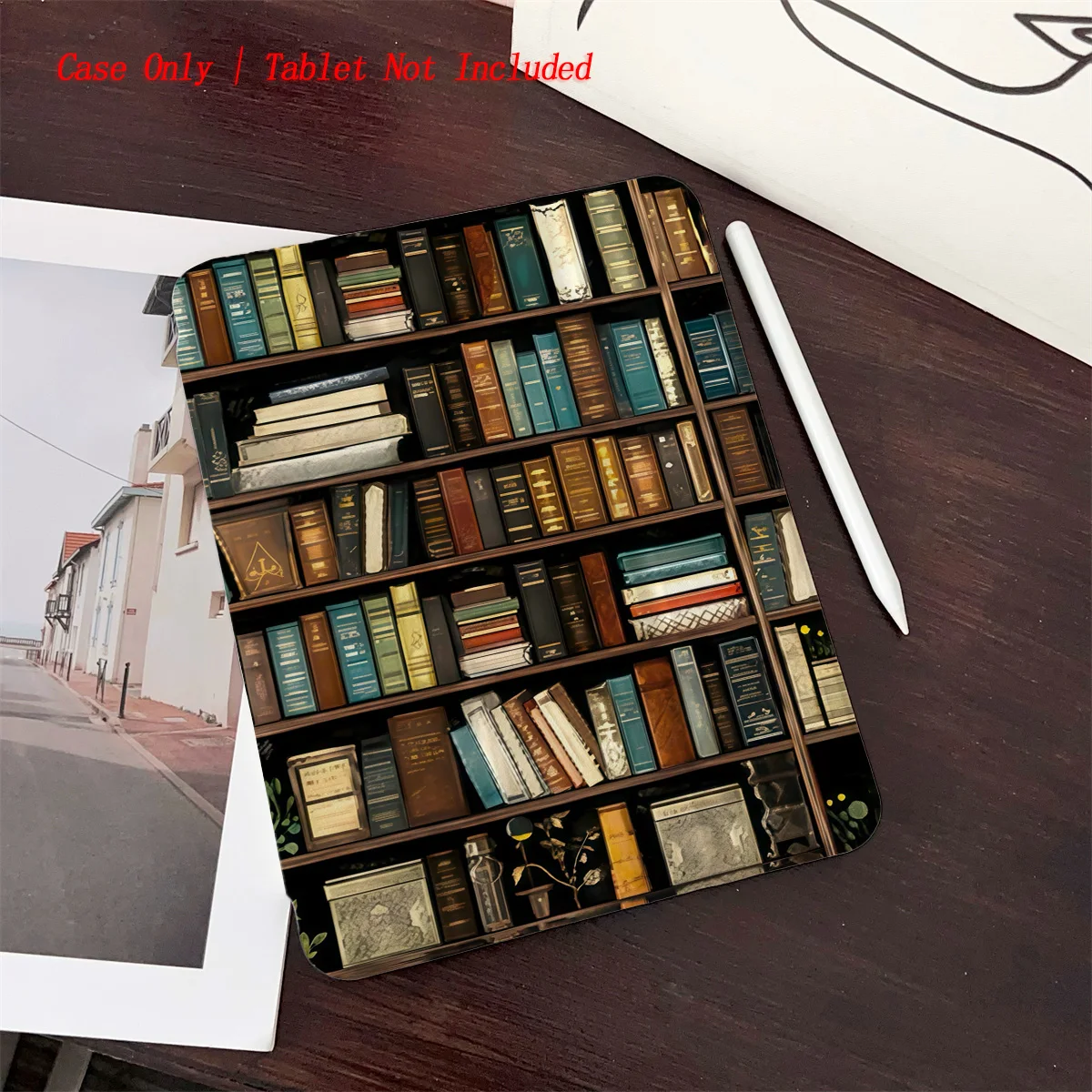 

Book Cabinet Design iPad Case - Shockproof Durable Cover for Apple Pro/Air/Mini