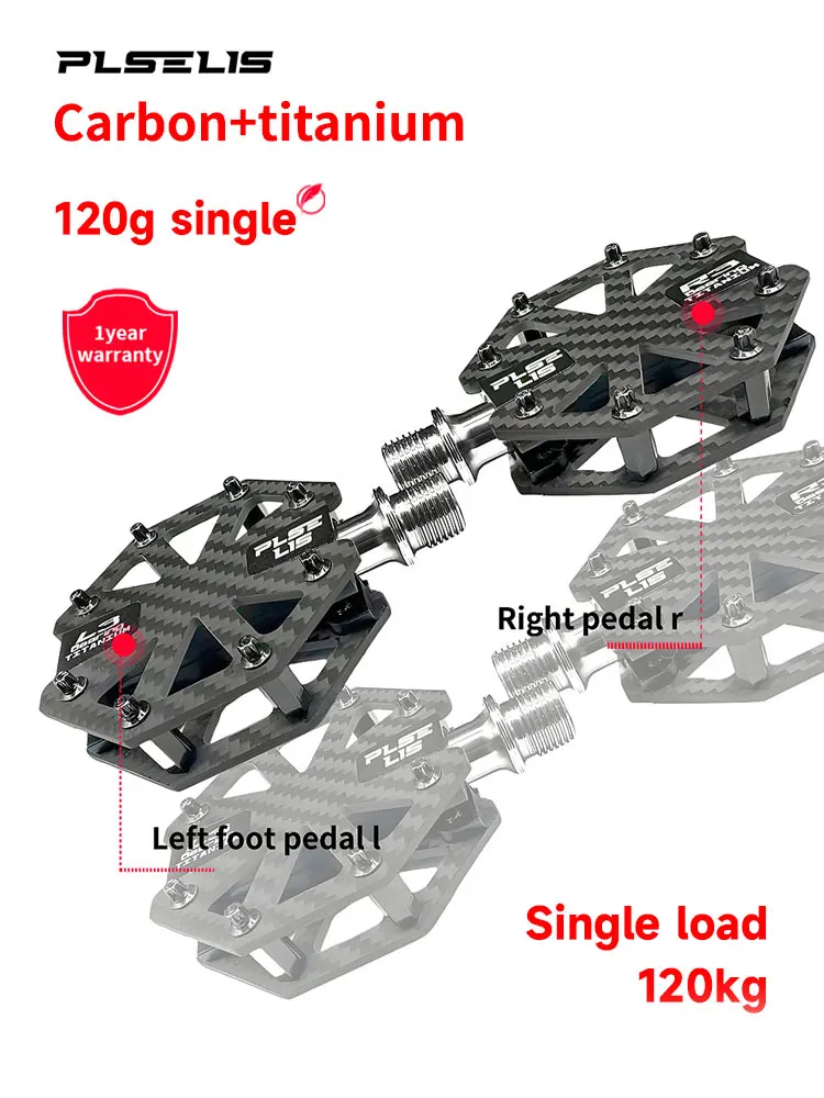 AliExpress plselis PLSELIS Carbon Fiber Triptoline High Strength Ultra Lightweight Bicycle Pedal Steel/Titanium Shaftsuper comfortablehit product