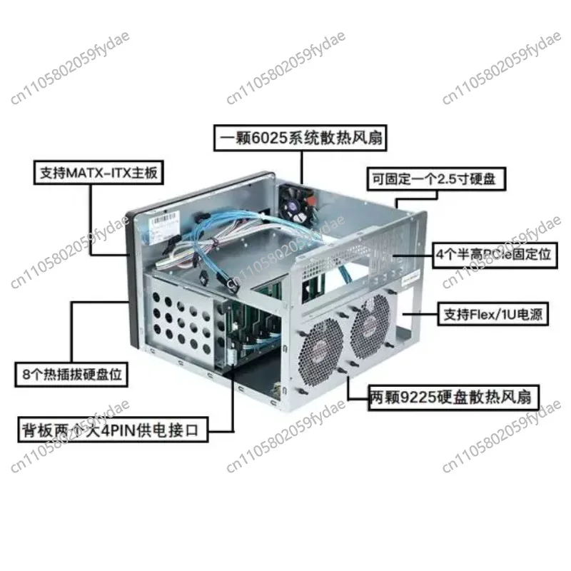 8-Bay Chassis with USB 3.0 | Micro Motherboard Support | 1U Empty Server Case for Storage Solutions