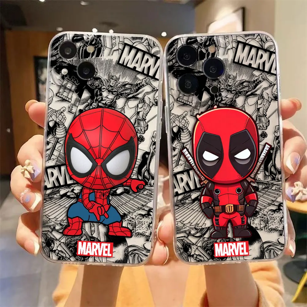 

Iron Spider Man Venom Groot HulK Cover Clear Phone Case For Xiaomi Redmi Note 13 12 12S 11 11T 11S 10 9 10S 9S 9T 8 Pro Max Case