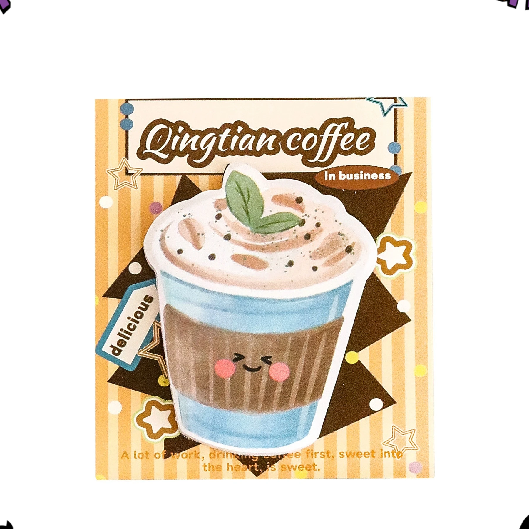 12 Pcs Ins Milk Tea Coffee Notes Memo Pad Cute Girl Heart Account Decoration Notes Writing Pads Students Can Tear Messages Notes