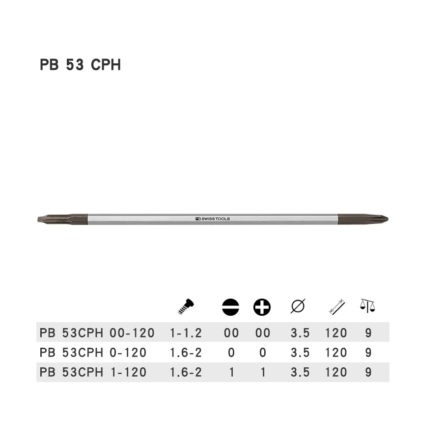 PB SWISS Telescopic Handle Screwdrivers with Turnable Head and Super Slim Replacement Screwdriver Bit for Precision Work 53|1100