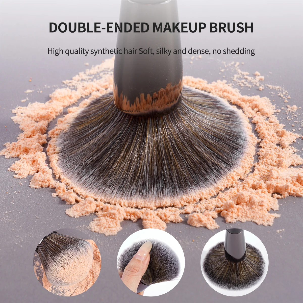 MAANGE-brocha de maquillaje de doble punta, pincel de base para crema líquida en polvo, licuadora, cerdas suaves y densas, herramientas de belleza cosmética facial